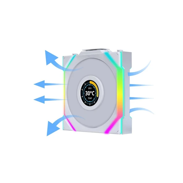 Lian Li UNI FAN REVERSE SL WIRELESS LCD 1x120mm Beyaz Kasa Fanı - 4