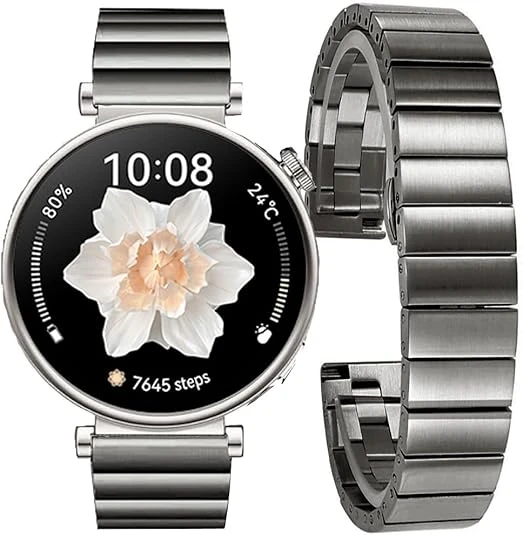 Huawei Watch GT 5 Pro 42mm/ GT 5 41mm/GT 4 41mm (18mm uyumlu) Kordon Baklalı Metal Kordon