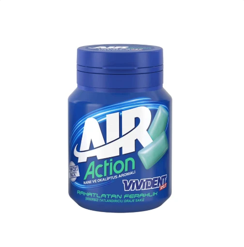Vivident Air Action Nane Okaliptus Aromalı Şekersiz-Tatlandırıcılı Draje Sakız Kutu 67g - 2