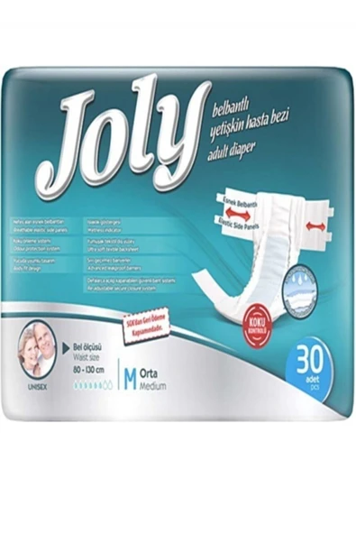 Yetişkin Hasta Bezi Bel Bantlı M Beden Orta Boy 30'lu 2 Adet
