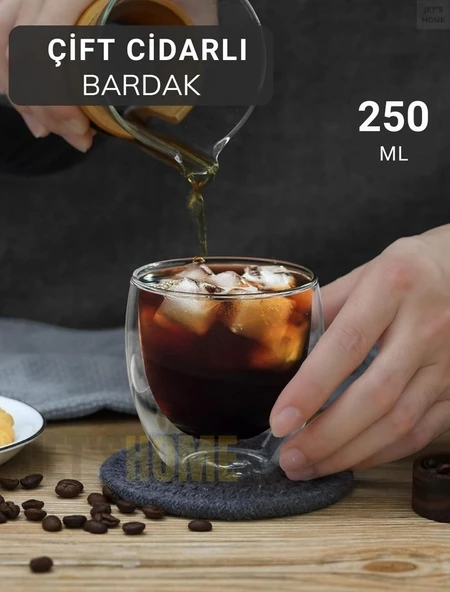 250 ml Çift Cidarlı Bardak El Yakmaz Bardak Kahve Bardağı Magnolya Bardağı - 3