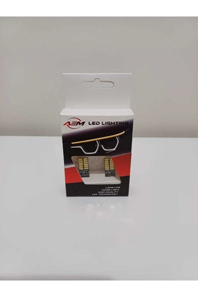 AEM DİPSİZ BEYAZ LED AMPUL 24 LED'Lİ 2'Lİ SET 12V CANBUSLU PARK-PLAKA-İÇ AYDINLATMA UYUMLU - 2