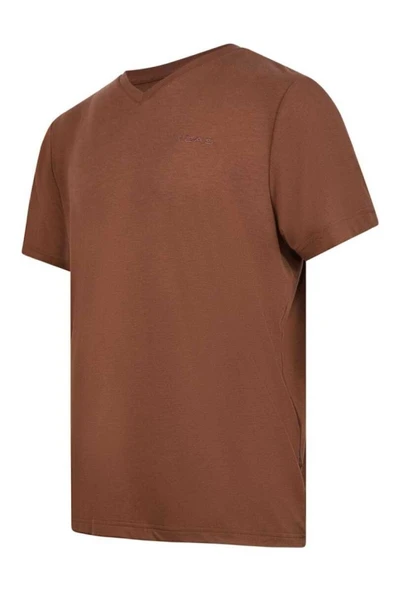 2AS Victor Erkek Viloft V Yaka T-Shirt Kahverengi - Resim 2