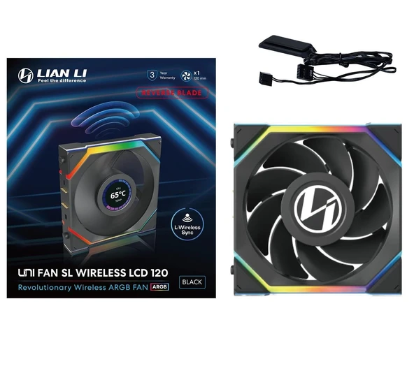 Lian Li UNI FAN REVERSE SL WIRELESS LCD 1x120mm Siyah Kasa Fanı - 3