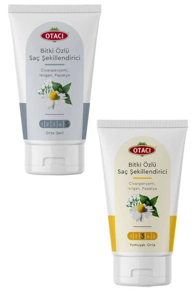 Bitkisel Saç Şekillendirici Orta-sert + Yumuşak-orta Set