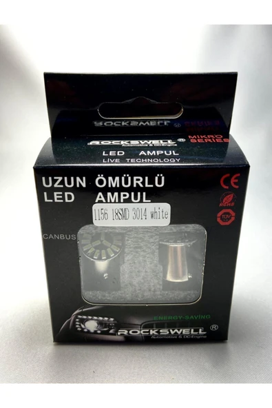 ROCKSWELL 1156 18 Smd 3014 Led Ampulü Geri Vites Plaka Sinyal Stop Beyaz Renk - 2