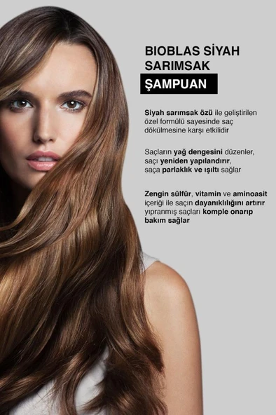 Bıoblas Saç Dökülmesine Karşı Siyah Sarımsaklı Şampuan 1000 ml - 3
