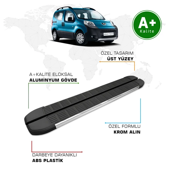 FA OTOMOTİV Peugeot Bipper Yan Basamak 2008 - 2016 Model S-Line ürün görseli 1
