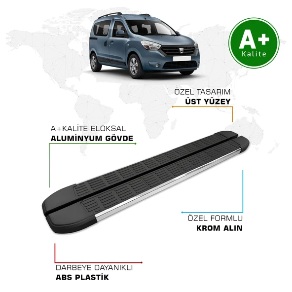 FA OTOMOTİV Dacia Dokker Yan Basamak 2012 Model ve Sonrası S-Line
