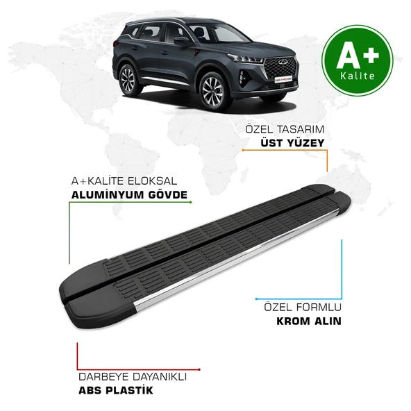 FA OTOMOTİV Chery Tiggo 7 Yan Basamak 2022 Model ve Sonrası S-Line ürün görseli 1