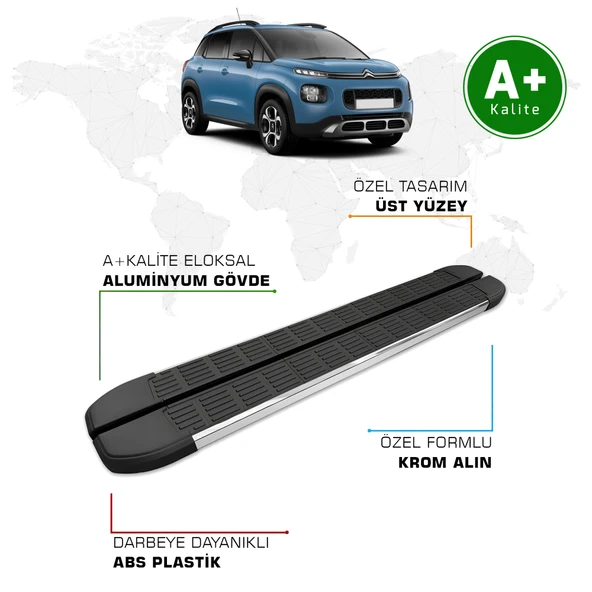 FA OTOMOTİV Citroen C3 Aircross Yan Basamak 2017 Model ve Sonrası S-Line ürün görseli 1