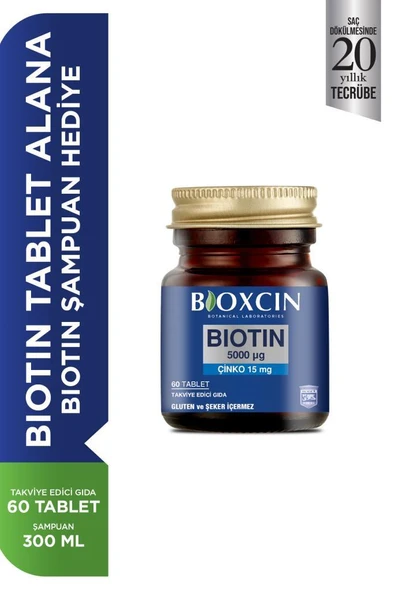 Bioxcin Biotin 5000 Mg 60 Tablet + Biotin Şampuan 300 Ml Hediyeli Set - 6