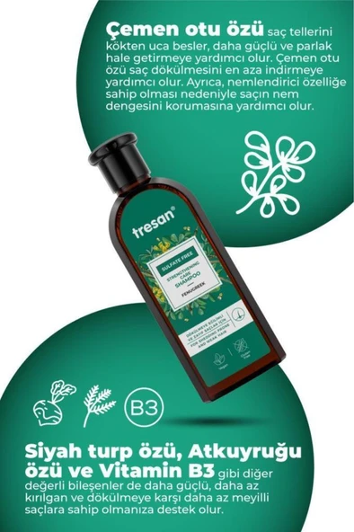Tresan Çemen Otu Güçlendirici Sülfatsız Şampuanı 300 ml - 4