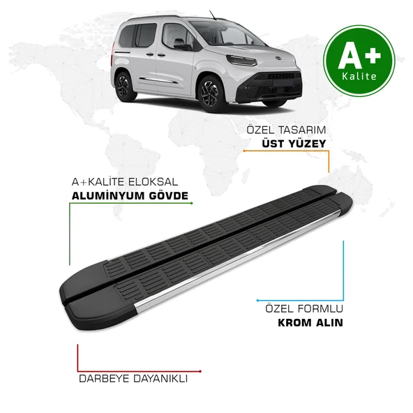 FA OTOMOTİV Toyota Proace City Yan Basamak Kısa Şasi 2024 Model ve Sonrası S-Line ürün görseli 1