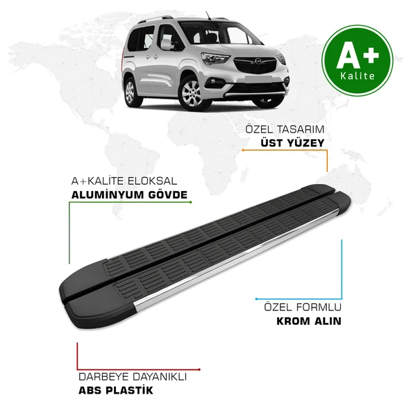 FA OTOMOTİV Opel Combo Yan Basamak Kısa Şasi 2019 Model ve Sonrası S-Line ürün görseli 1