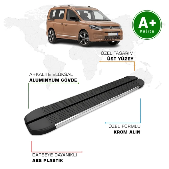 FA OTOMOTİV Volkswagen Caddy Yan Basamak 2020 Model ve Sonrası S-Line ürün görseli 1