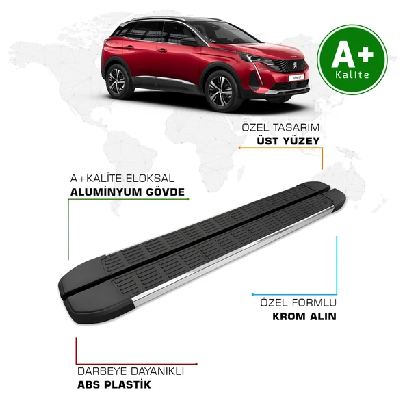 FA OTOMOTİV Peugeot 3008 Yan Basamak 2016 - 2023 Model S-Line ürün görseli 1