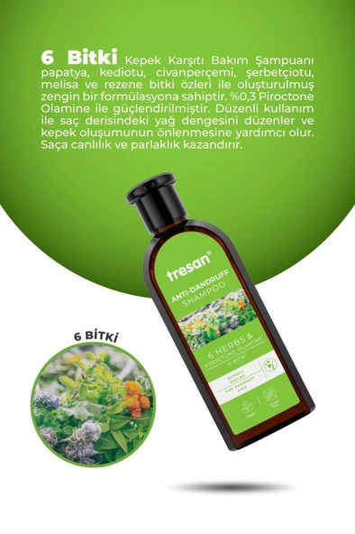 Tresan 6 Bitki Şampuan 300 ml Kepek Karşıtı - 2