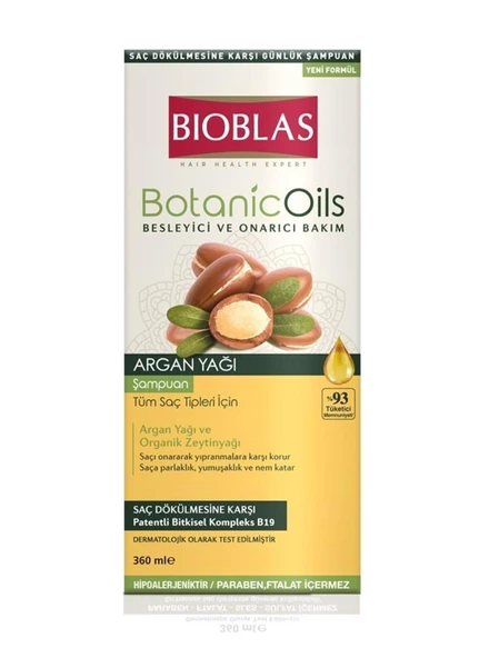 Bioblas Botanic Oils Argan Yağlı Saç Dökülmesine Karşı Besliyici Onarıcı Şampuan 360 Ml