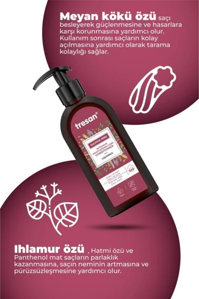 Tresan Meyan Kökü Yoğun Nemlendirici Sülfatsız Bakım Saç Kremi 300 ml - 4