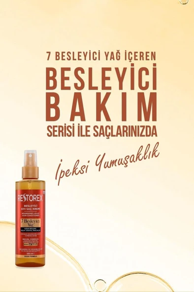 Restorex Besleyici Bakım Sıvı Saç Kremi 200 Ml - 7 Besleyici Yağ - 2