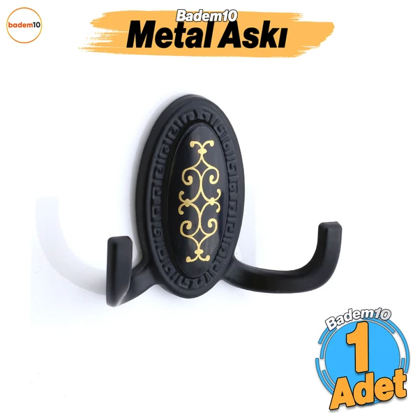 Seçil Askı Siyah Dolap Askılık Askılığı Duvar Vestiyer Banyo Mutfak Elbise Kıyafet Çanta Askısı