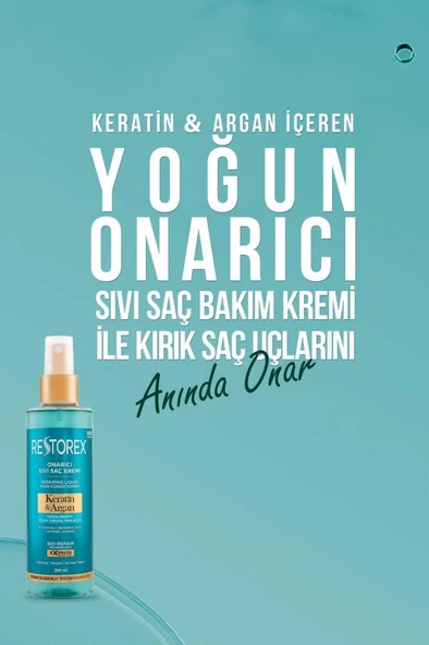 Restorex Keratin & Argan Onarıcı Sıvı Saç Bakım Kremi 200 Ml - 2