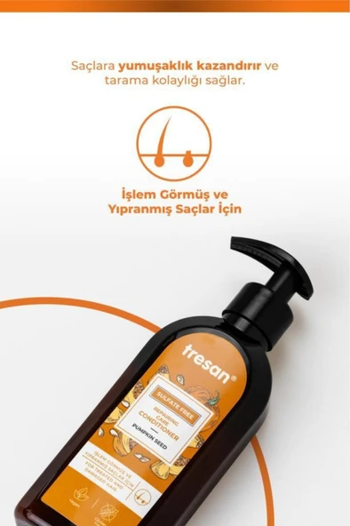 Tresan Bal Kabağı Çekirdeği Onarıcı Sülfatsız Saç Bakım Kremi 300 ml - 4