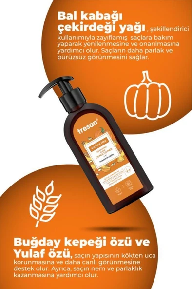 Tresan Bal Kabağı Çekirdeği Onarıcı Sülfatsız Saç Bakım Kremi 300 ml - 5