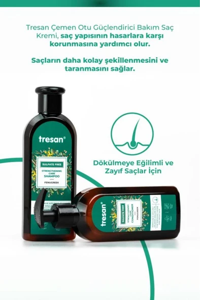 Tresan Çemen Otu Güçlendirici Sülfatsız Bakım Saç Kremi 300 ml - 4