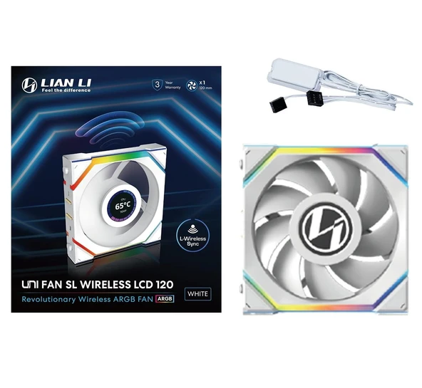 Lian Li UNI FAN SL WIRELESS LCD 1x120mm Beyaz Kasa Fanı - 7