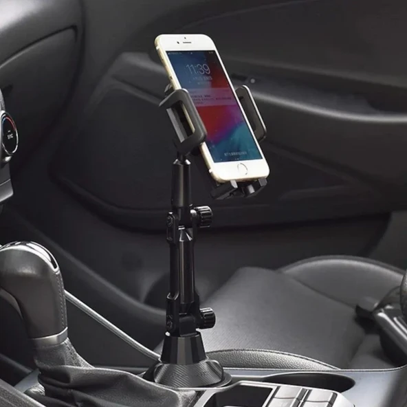 Teleskopik Araç Bardak Yerine Giren Telefon Tutucu - 3