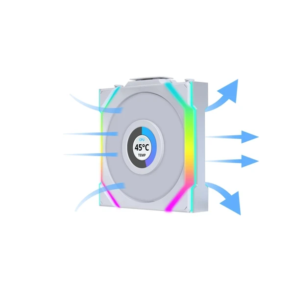 Lian Li UNI FAN SL WIRELESS LCD 1x120mm Beyaz Kasa Fanı - 3