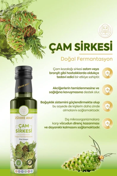 Zühre Ana Çam Sirkesi Doğal Fermantasyon 500 Ml - 3