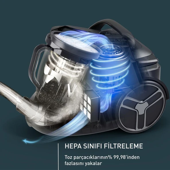 Tefal TW7976 Silence Force Cyclonic Effitech Toz Torbasız Siyah Elektrikli Süpürge - 3