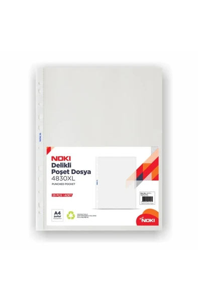 Noki XL A4 Poşet Dosya 25'li 4830XL