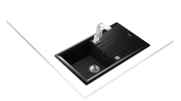 TEKA STONE 50 B-TG METALLİK SİYAH TEZGAHÜSTÜ GRANİT EVYE - Resim 2