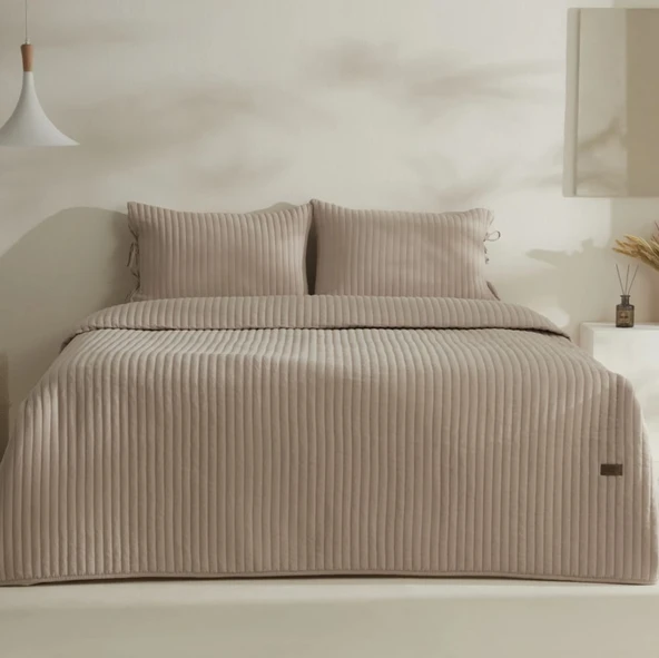 Karaca Home Elie Bej Tek Kişilik Yatak Örtüsü