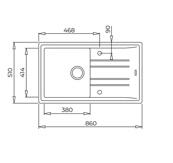 TEKA STONE 50 B-TG METALLİK SİYAH TEZGAHÜSTÜ GRANİT EVYE - Resim 4