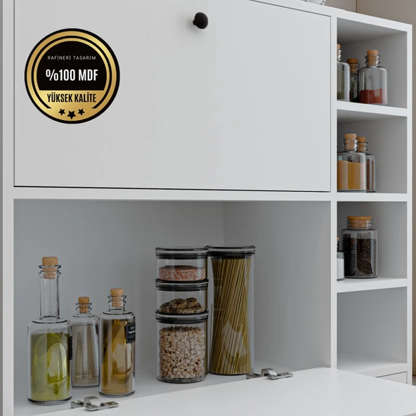 Lima MDF Kahve Köşesi Kiler Dolabı Çok Amaçlı Dolap Mutfak Dolabı - 4