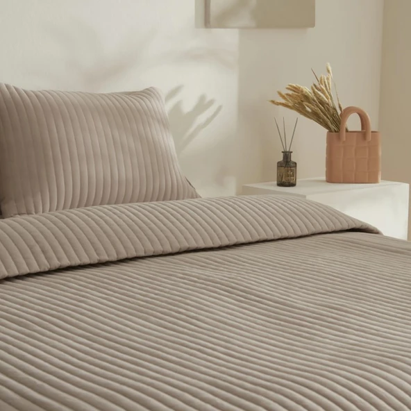 Karaca Home Elie Bej Çift Kişilik Yatak Örtüsü - 2