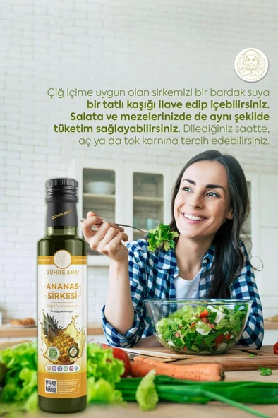 Zühre Ana Ananas Sirkesi Doğal Fermantasyon 500 Ml - 2