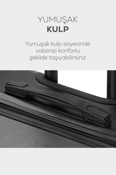 Spring Model Füme Renk 3'lü Valiz Seti Kabin - Orta - Büyük - 7