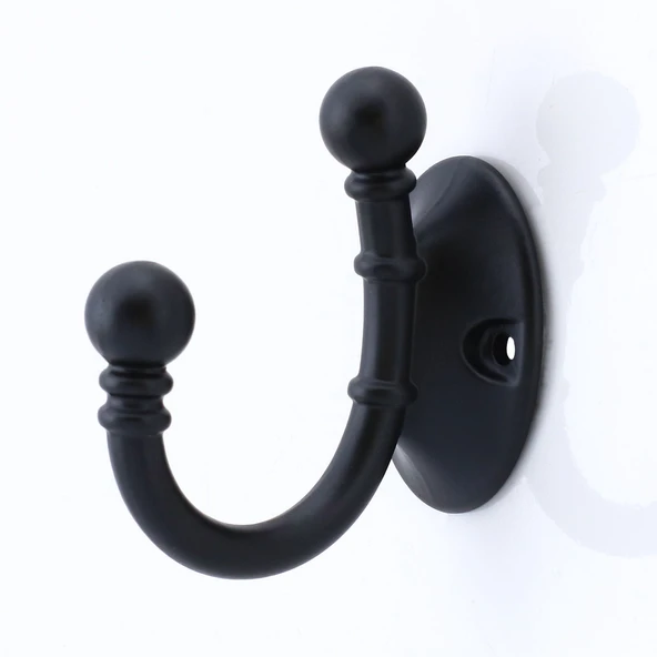 Misket Askı Siyah Vestiyer Dolap Askılık Askılığı Duvar Banyo Mutfak Elbise Kıyafet Çanta Askısı - 6