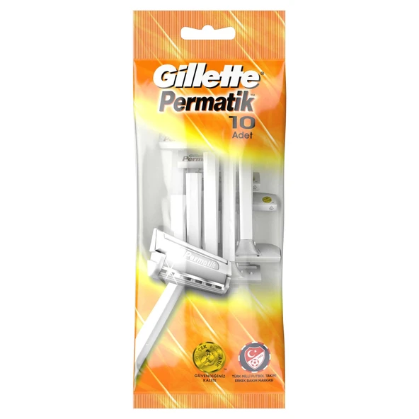 Gillette Permatik Tek Bıçaklı 10 lu + Permatik Banyo 10 lu - 2