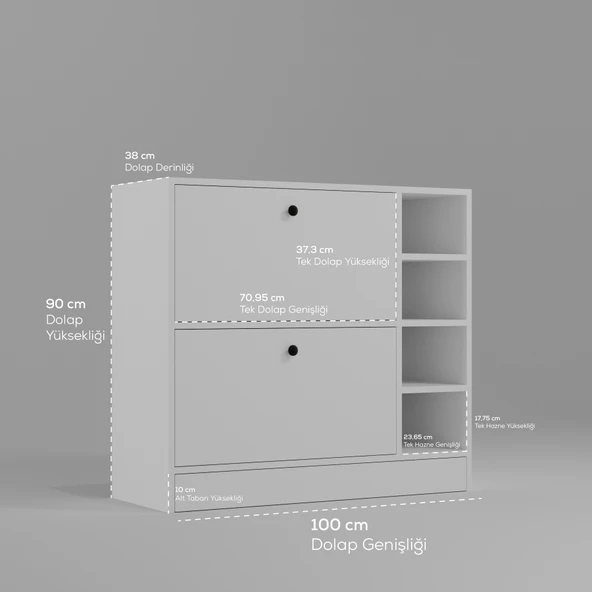 Lima MDF Kahve Köşesi Kiler Dolabı Çok Amaçlı Dolap Mutfak Dolabı - 5