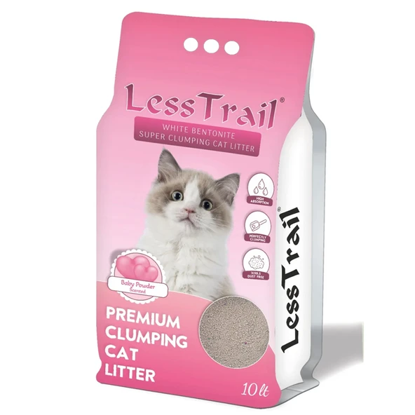 Less Trail Pudralı Bentonit Kedi Kumu 10 Lt