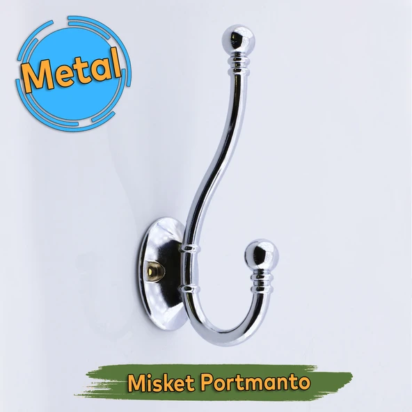Misket Askı Gümüş Vestiyer Portmanto Dolap Askılık Askılığı Duvar Banyo Mutfak Elbise Kıyafet Askısı