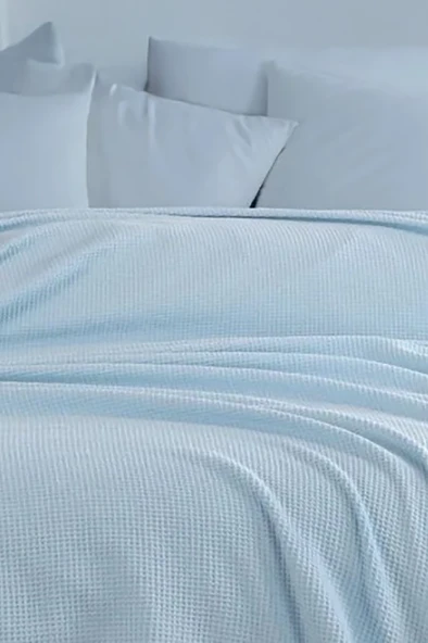Upstyle Ecocel Pike Örtü Battal 220x230cm Karde BebeMavi - Resim 3