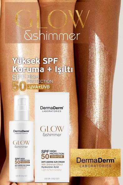 Dermaderm Glow ve Shimmer Simli Güneş Kremi Spf 50 100 GR - 4